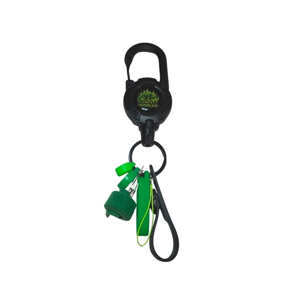 GREEN Vaporlink Leash Heavy-duty‎ Retractable Carabiner Keychain Anti-Lost/Theft